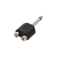Y-adapter 2 x RCA female to 6.3 mm jack TS male - Adam Hall Connectors