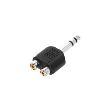 Y-adapter 2 x RCA female to 6.3 mm jack TRS male - Adam Hall Connectors