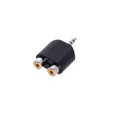 Y-adapter 2 x RCA female to 3.5 mm jack TRS male - Adam Hall Connectors