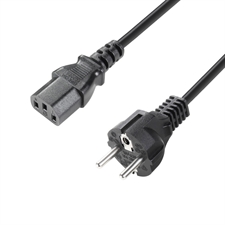 Power Cable - Adam Hall® Apparat stik x Schuko - 3 m 3 x 1.5 mm²