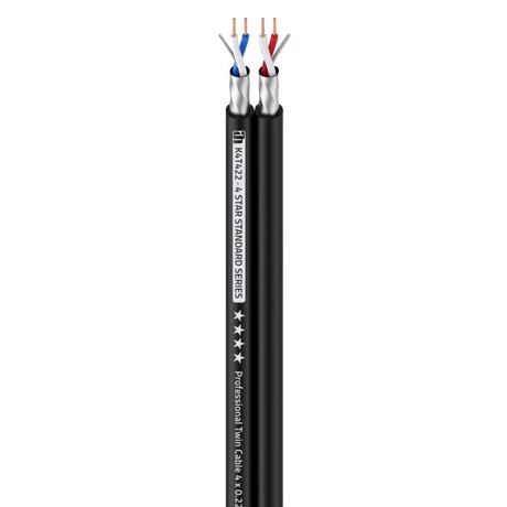 Twin Microphone Cable 4 conductors of 0.22 mm² AWG24 - Standard series - Adam Hall Cables - 100 meter