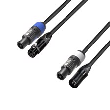 Hybrid Cable - DMX Neutrik® 3-pole XLR x powerCON® - 1.5 m - Adam Hall Cables