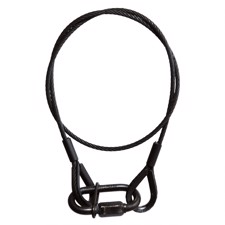 Adam Hall Accessories S 56 102 B - Black 5 mm Safety Rope with 2 x Thimble Eyes, 1 m and Quick Link