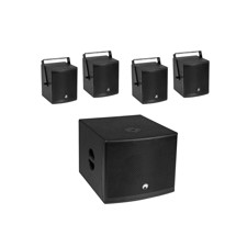 OMNITRONIC Set MOLLY-12A Subwoofer active + 4x MOLLY-6 Top 8 Ohm, black