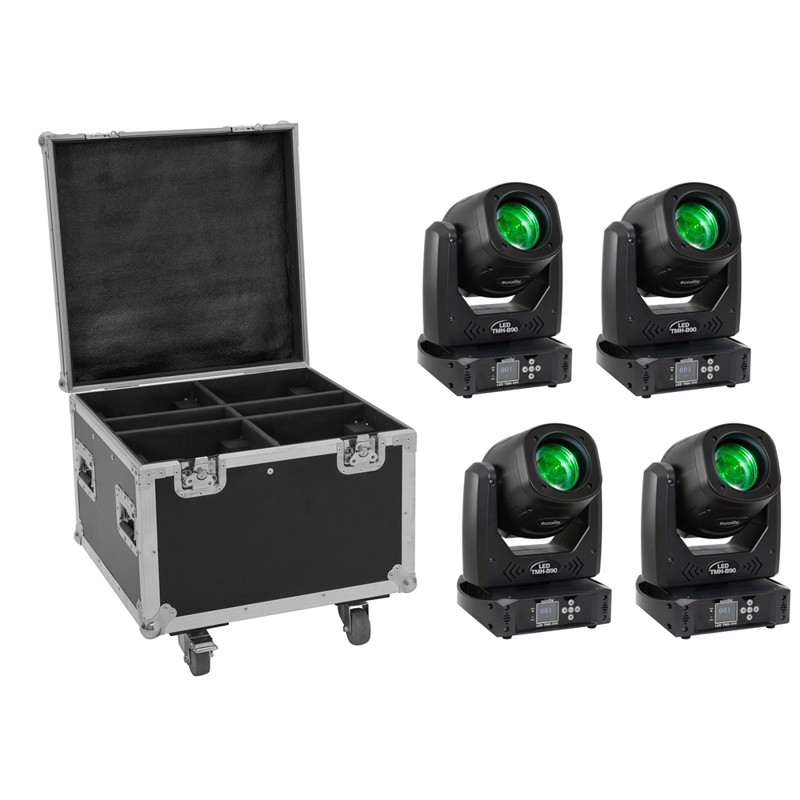 Eurolite sæt: 4 x LED TMH-B90 + Case with wheels