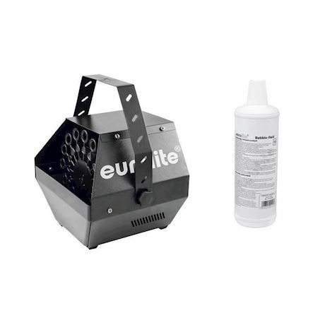 DMX Sæbeboblemaskine. Eurolite B-100. Sort + 1 liter væske