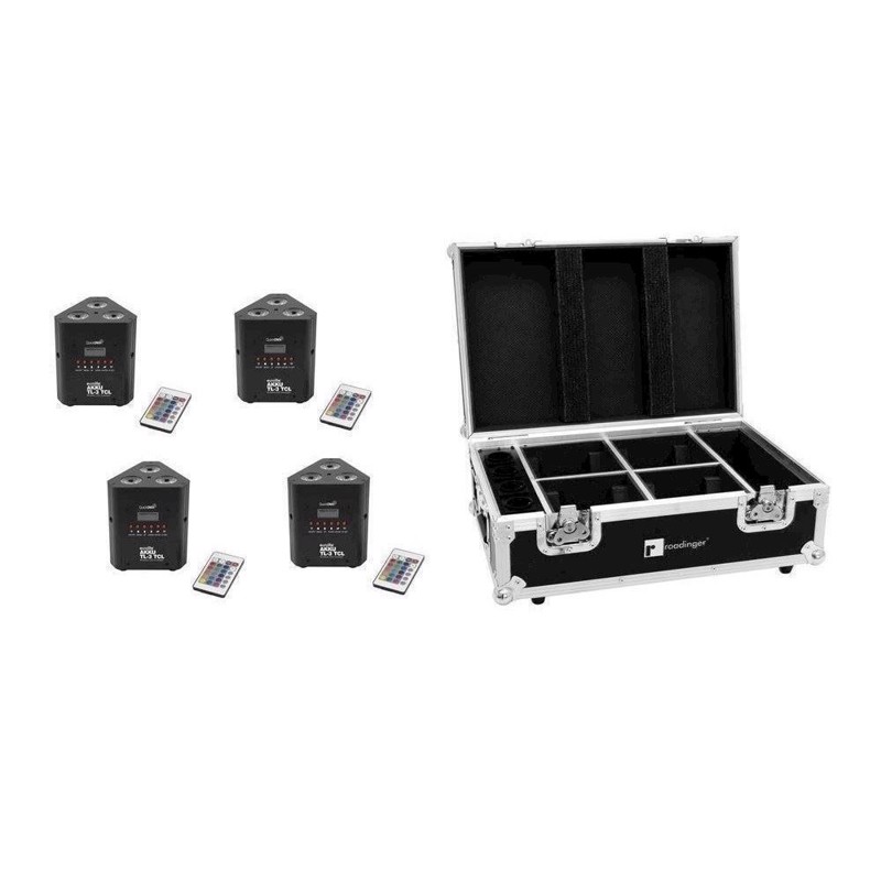 Eurolite sæt: 4 x AKKU TL-3 TCL QuickDMX + Case with charging func