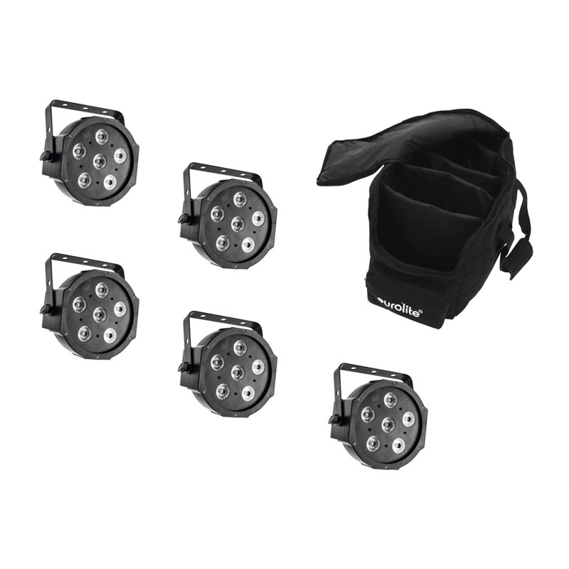 Eurolite sæt: 5x LED SLS-6 TCL Spot + Soft Bag