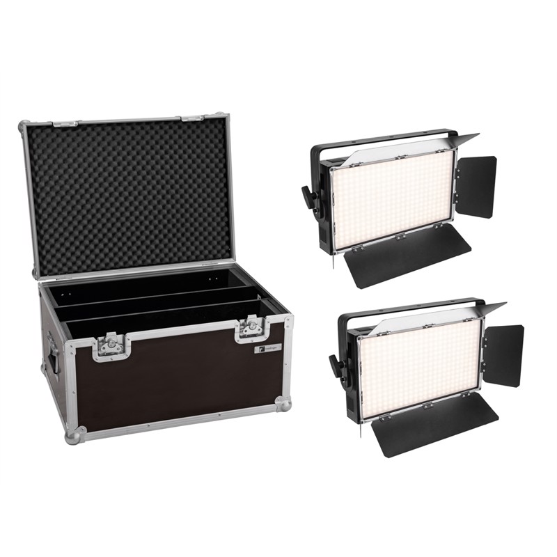 Eurolite sæt: 2 x LED PLL-360 6000K Panel + Case