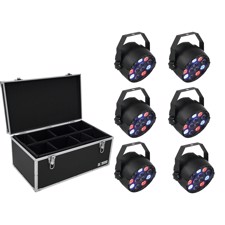 Eurolite sæt: 6x LED PARty Spot + Case TDV-1