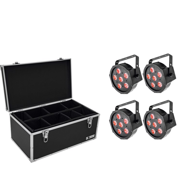 Eurolite sæt: 4 x LED SLS-6 TCL Spot + Case TDV-1