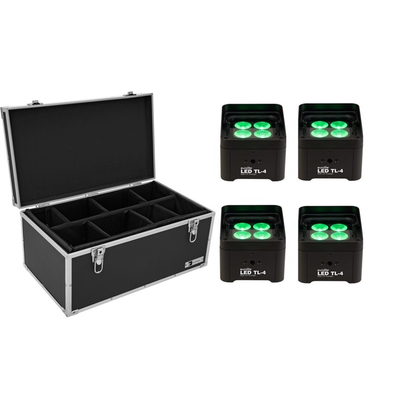 Eurolite sæt: 4 x LED TL-4 Trusslight + Case