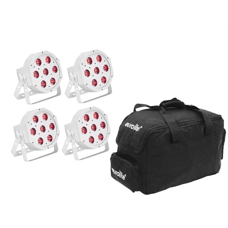 Eurolite sæt: 5x LED SLS-7 HCL Spot white + Soft Bag