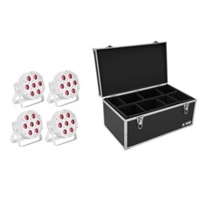EUROLITE Set 4x LED SLS-7 HCL Floor white + Case