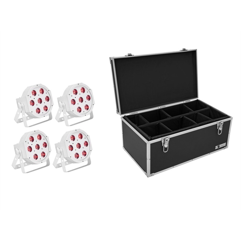 Eurolite sæt: 4 x LED SLS-7 HCL Floor white + Case