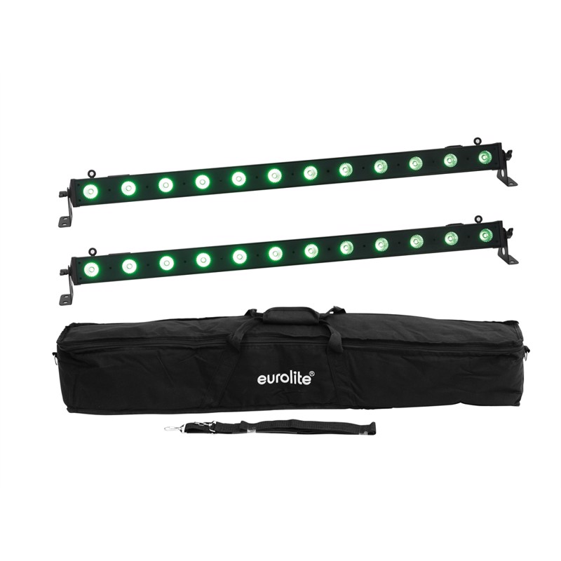 Eurolite sæt: 2 x LED BAR-12 QCL RGB+UV Bar + Soft-Bag