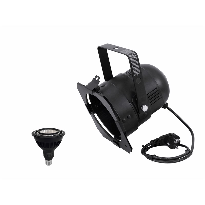 Eurolite sæt: PAR-38 Spot bk + PAR-38 230V COB 18W E-27 LED 1800-3000k dim2warm