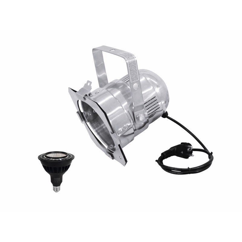 Eurolite sæt: PAR-38 Spot sil + PAR-38 230V COB 18W E-27 LED 1800-3000k dim2warm