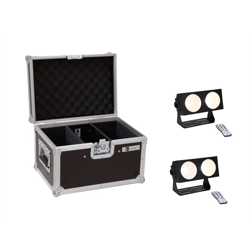 Eurolite sæt: 2 x LED CBB-2 COB WW Bar + Case