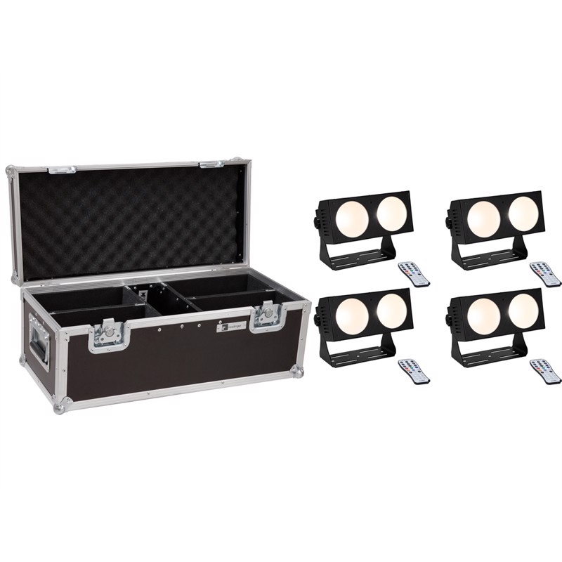 Eurolite sæt: 4 x LED CBB-2 COB WW Bar + Case