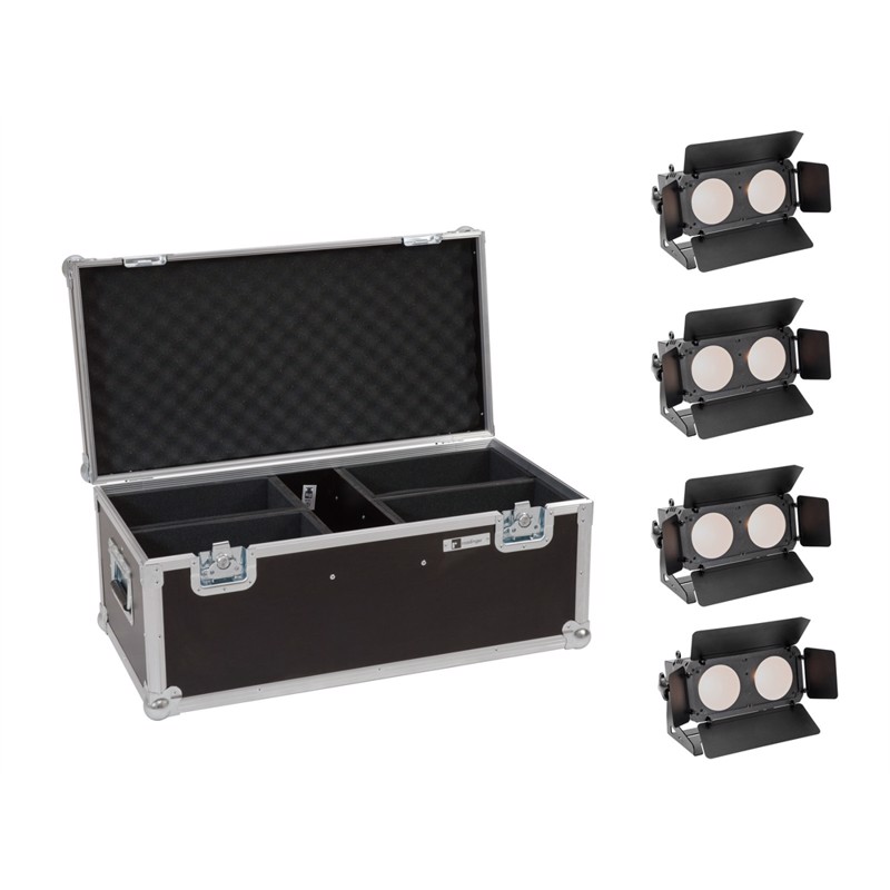 Eurolite sæt: 4 x LED CBB-2 WW/CW Fairlight + Case