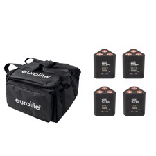 Eurolite sæt: 4 x AKKU TL-3 QCL RGB+UV Trusslight + SB-4 Soft Bag