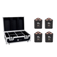 Eurolite sæt: 4 x AKKU TL-3 QCL RGB+UV Trusslight + Case with charging function