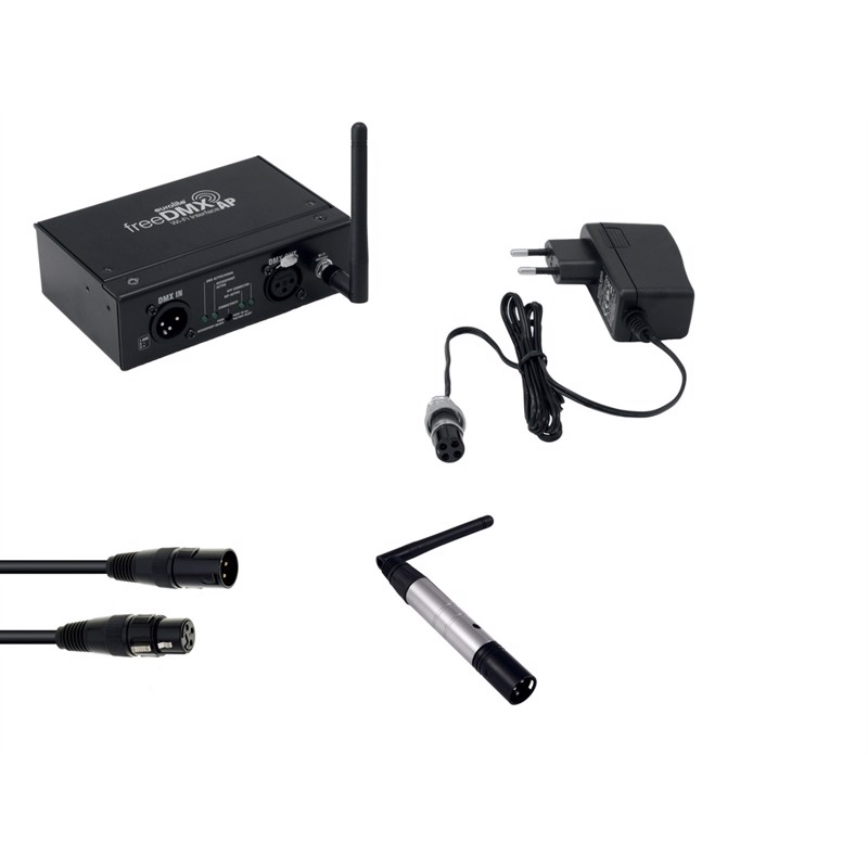 Eurolite sæt: freeDMX AP Wi-Fi Interface + QuickDMX Funksender + DMX cabel