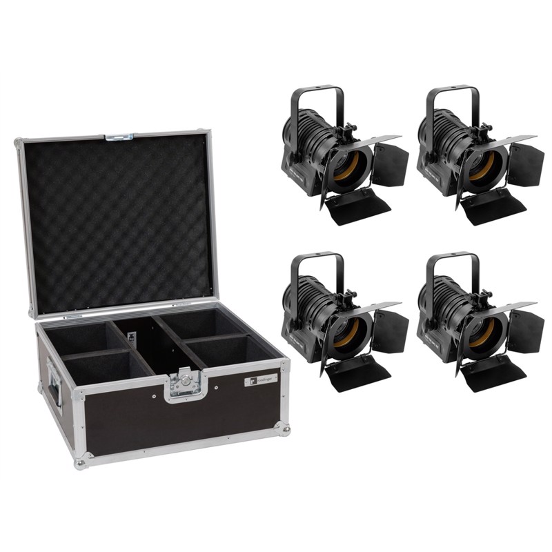 Eurolite sæt: 4 x AKKU THA-20PC TRC Theater-Spot bk + Case