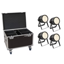 Eurolite sæt: 4 x LED Theatre COB 200 WW + Case  with wheels
