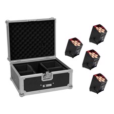 Eurolite sæt: 4 x AKKU UP-7 QCL Spot QuickDMX + Case