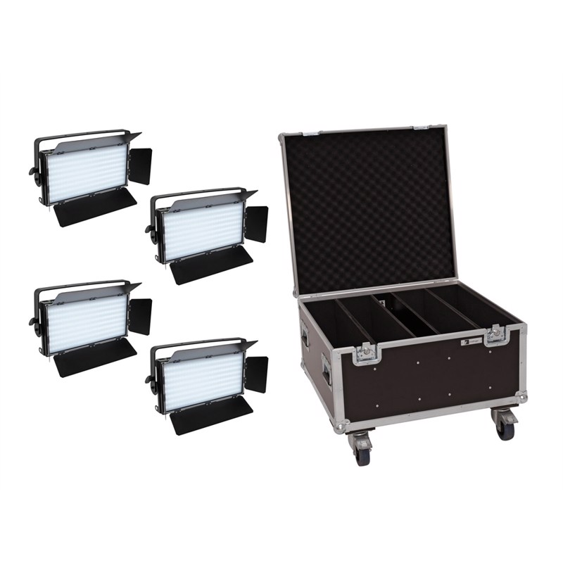 Eurolite sæt: 4 x LED PLL-480 QCL Panel + Case