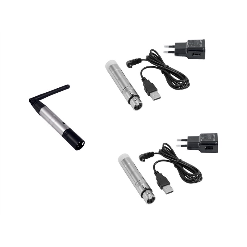 Eurolite sæt: QuickDMX 1x transmitter + 2 x AKKU receiver