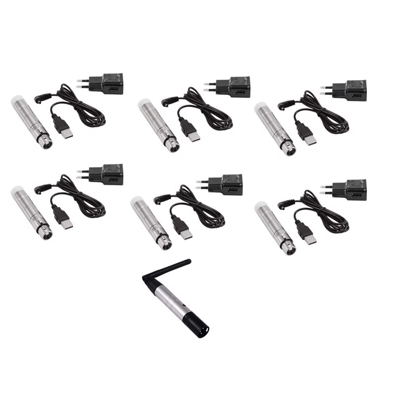 Eurolite sæt: QuickDMX 1x transmitter + 6x AKKU receiver
