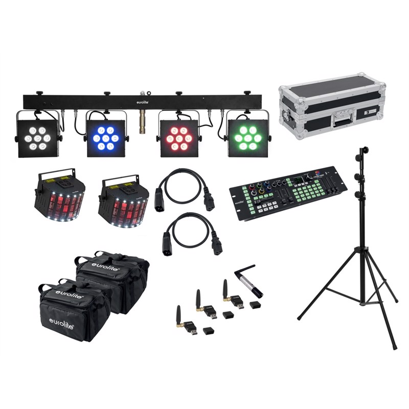Eurolite sæt: LED KLS-3002 + Laser Derby Mobile Bundle