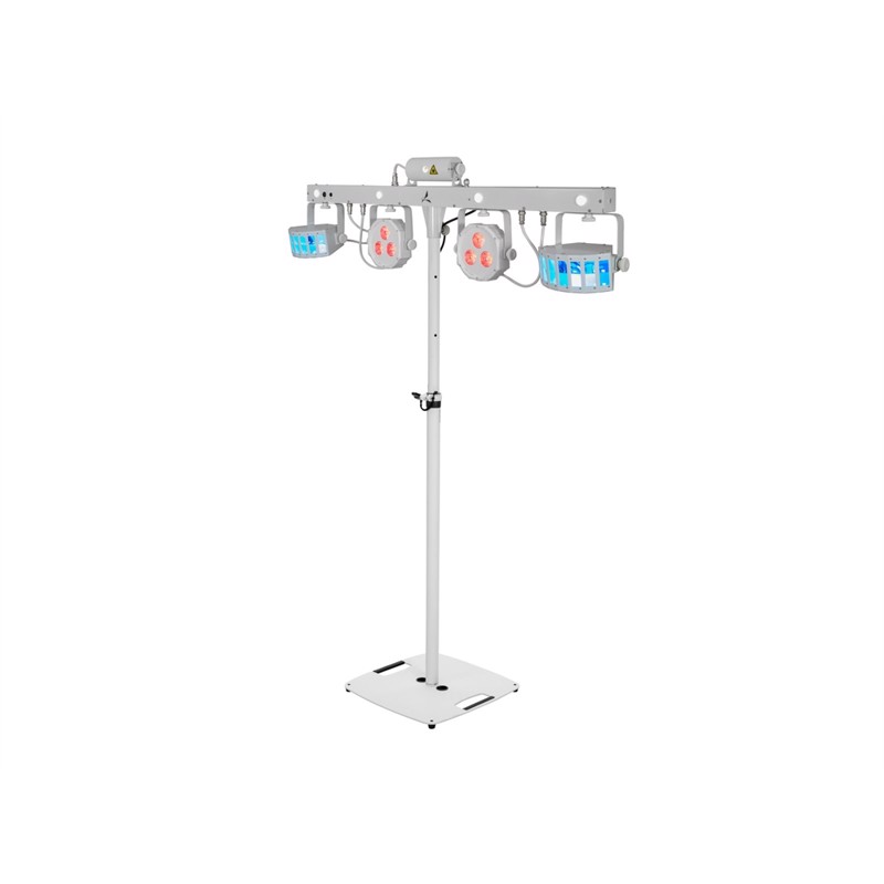 Eurolite sæt: LED KLS Laser Bar FX Light sæt: white + BPS-2 Loudspeaker Stand white