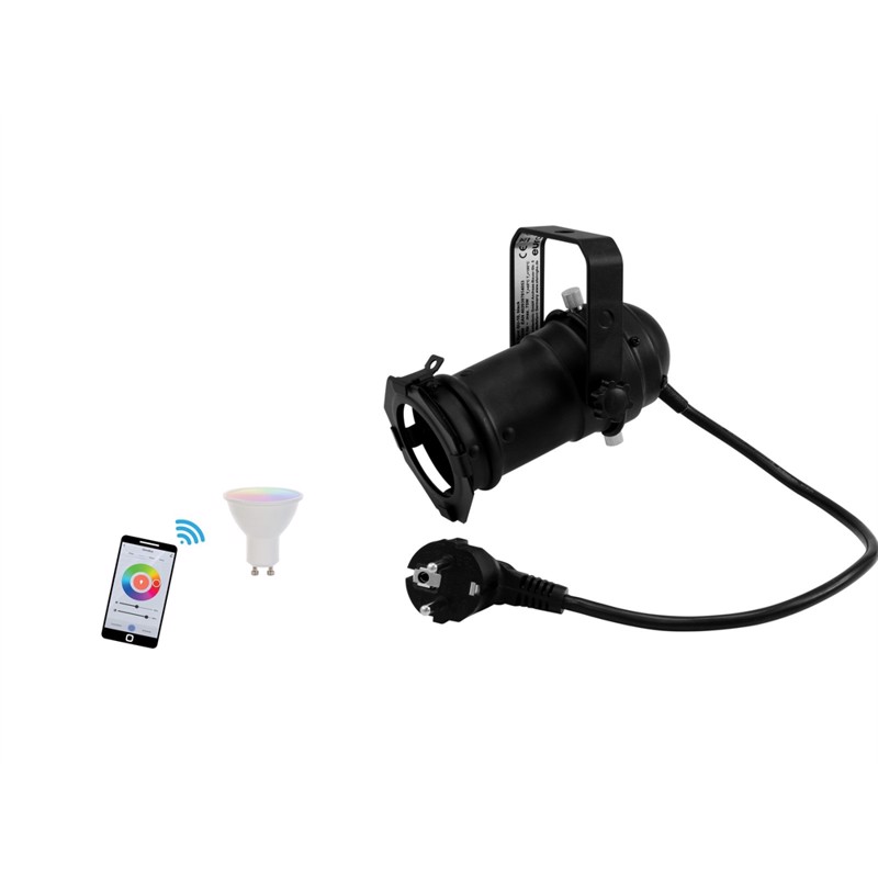 Eurolite sæt: PAR-16 Spot bk + LED GU10 RGB/WW/CW WiFi