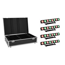 Eurolite sæt: 4 x LED PMB-8 COB QCL 30W Bar + Case