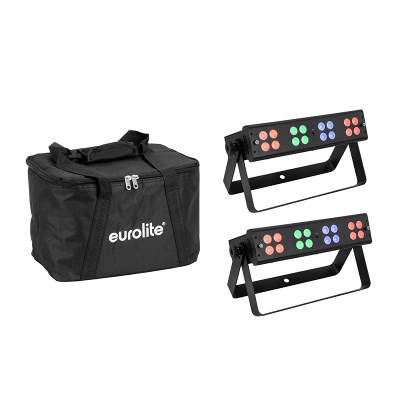 Eurolite Sæt 2 x LED Silent Bar 16x4W RGB/WW + Soft Bag