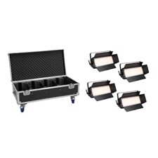 Eurolite sæt: 4 x LED PLL-576 CW/WW Panel + Case with wheels