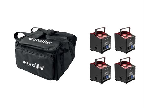 Eurolite Sæt 4 x AKKU UP-4 QCL Spot QuickDMX MK2 + Soft Bag
