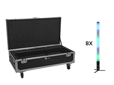 EUROLITE Sæt 8x AKKU IP Pixel Tube 360° PRO CRMX + Flightcase og opladningsfunktion