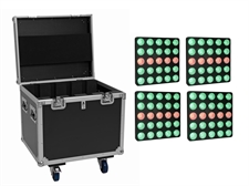 EUROLITE Set 4x LED Pixel Matrix Panel 5x5 RGB/WW + Flightcase with wheels