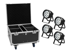 EUROLITE Set 4x LED IP PAR 14x10W HCL + Flightcase