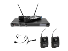 OMNITRONIC Set UHF-301 Receiver + Headset + 2x Transmitter 823-832/863-865 MHz