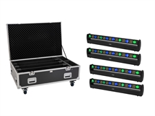 EUROLITE Set 4x LED BAR-8 SWING QCL bar + Flightcase with wheels