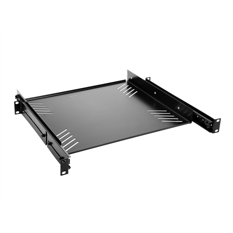 Udtrækshylde for 19" Rack. 1 unit. Dybde 38 cm.