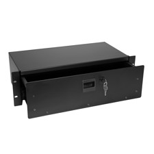 Rackskuffe i stål. 3 unit. Dybde 21,2 cm. Med lås