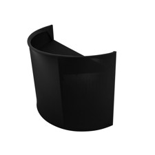 Afrundet mobilt DJ bord. Sort