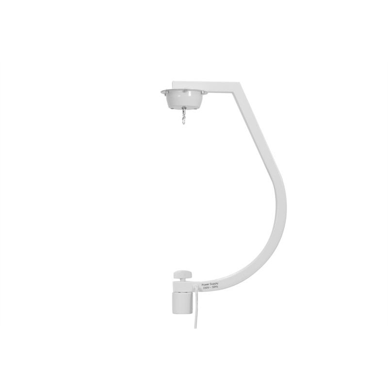 Spejlkugle beslag til stativ. Med motor. Max. 30 cm. Hvid